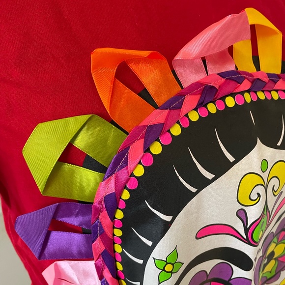 Día de los muertos T shirt, Red T shirt, Women’s T shirt, Skull T Shirt, Red Top - Picture 6 of 7